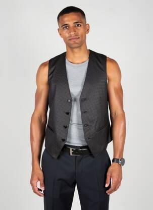 Gilet sans manche effet matière satinée noir PAL ZILERI homme