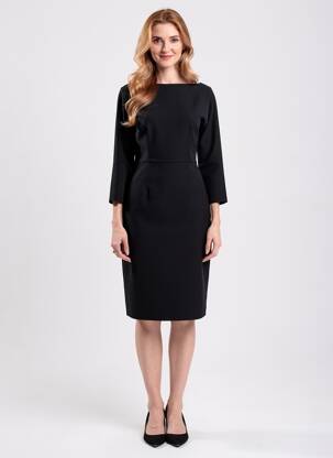 Robe mi-longue manches longues manches longues noir DSQUARED femme