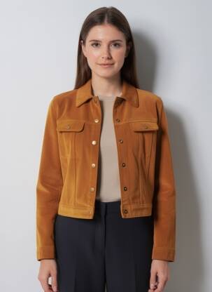 Veste casual finition intérieure doublée orange LEE femme