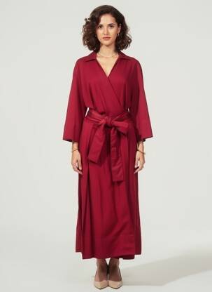 Robe longue manches longues manches longues rouge BAGUTTA femme