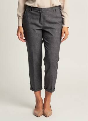 Pantalon 7/8 stretch taille normale gris ELEVENTY femme
