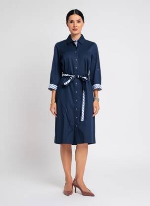 Robe mi-longue manches 3/4 manches 3/4 bleu BARILOCHE femme