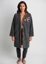 Gilet manches longues coupe cintrée gris OLIVIER PHILIPS femme