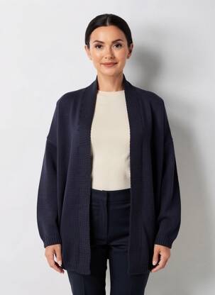 Gilet manches longues stretch bleu MONTAGUT femme