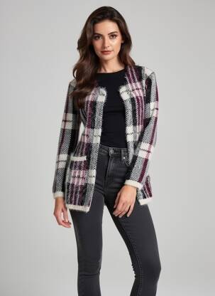 Gilet manches longues col rond violet BUGARRI femme
