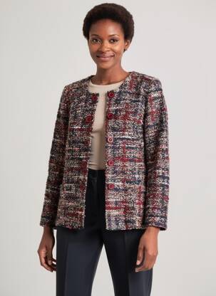 Veste chic fermeture boutonnée sur le devant bleu GEVANA femme
