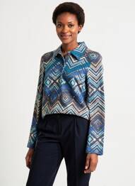 Pull coupe cintrée manches longues bleu GEVANA femme