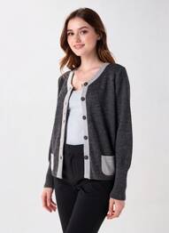 Gilet manches longues stretch gris CHASSAGNARD femme