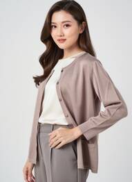 Gilet manches longues stretch marron GEVANA femme