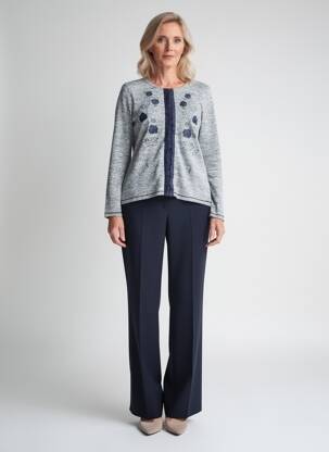 Pull tissage chiné manches longues gris KALISSON femme