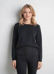 Pull stretch manches longues noir FELINO femme