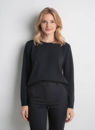 Pull stretch manches longues noir FELINO femme