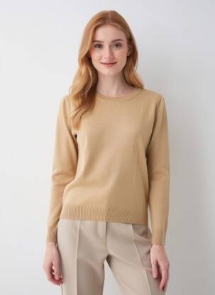 Pull stretch manches longues beige FELINO femme