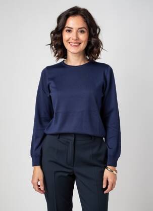 Pull stretch manches longues bleu GEVANA femme