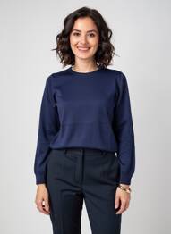 Pull stretch manches longues bleu GEVANA femme