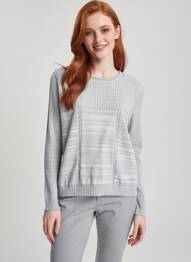 Pull stretch manches longues gris SAINT CHARLES femme