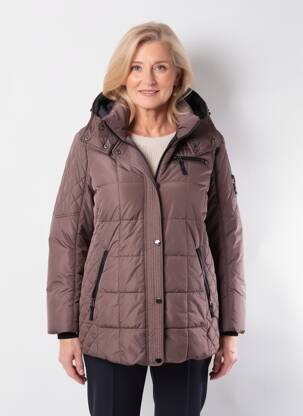 Doudoune poches a capuche marron JUNGE femme