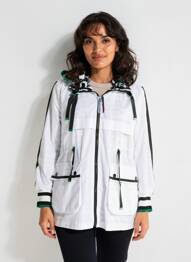 Imperméable manches longues a capuche blanc ZIA BRAND femme