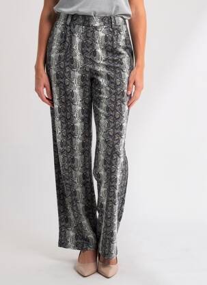 Pantalon droit tissage popeline taille normale noir MAT. femme