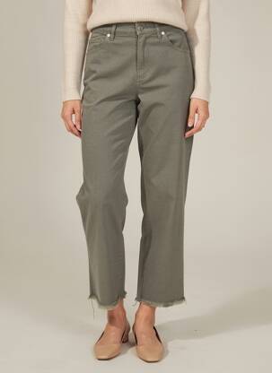 Pantalon 7/8 stretch taille normale vert WALTRON femme
