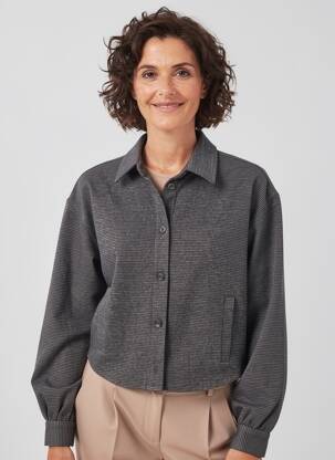 Veste casual col chemisier gris YEST femme