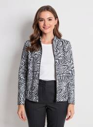 Veste casual col rond noir SENORETTA femme