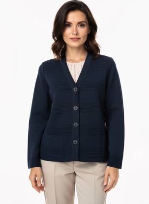 Gilet manches longues coupe cintrée bleu CHASSAGNARD femme