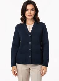 Gilet manches longues coupe cintrée bleu CHASSAGNARD femme