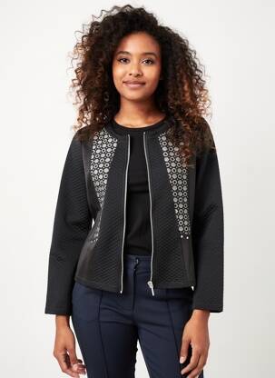 Veste casual col rond noir BAGORAZ femme