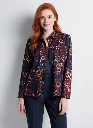 Veste casual col chemisier noir GEVANA femme