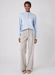 Pull coupe cintrée manches longues bleu ELLEMME femme