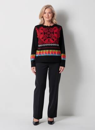 Pull coupe cintrée manches longues noir OLIVIER PHILIPS femme