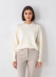 Pull col rond manches longues beige FELINO femme