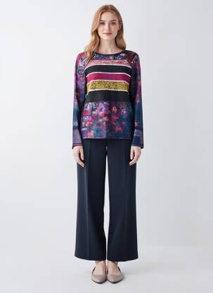 Pull coupe cintrée manches longues rouge KALISSON femme