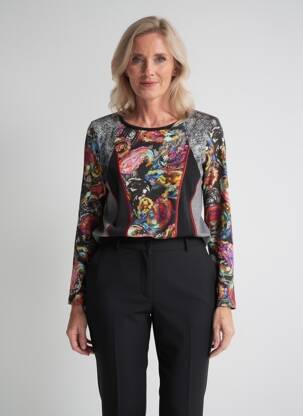 T-shirt manches longues manches longues noir OLIVIER PHILIPS femme