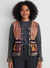 Gilet manches longues stretch gris OLIVIER PHILIPS femme