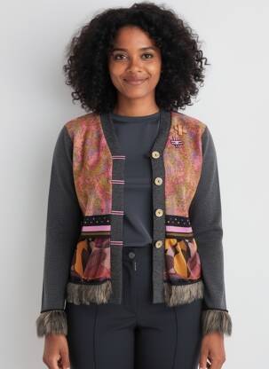 Gilet manches longues stretch gris OLIVIER PHILIPS femme