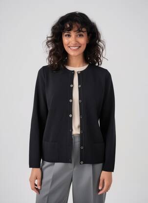 Gilet manches longues fermeture boutonnée sur le devant noir TELMAIL femme