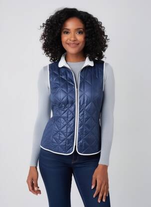 Veste casual col chemisier bleu CANASPORT femme