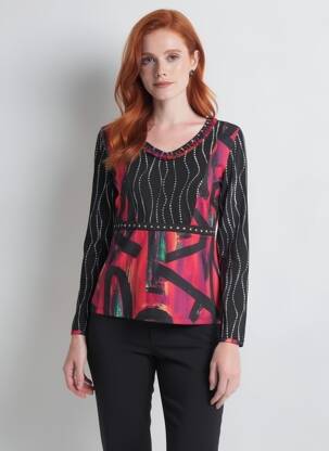 T-shirt manches longues manches longues noir OLIVIER PHILIPS femme