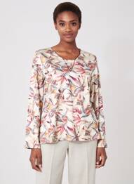 Pull coupe cintrée manches longues beige GEVANA femme