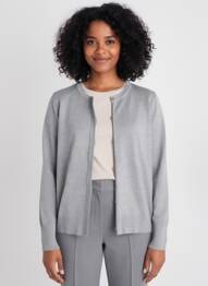 Gilet manches longues fermeture boutonnée sur le devant gris SCORZZO femme
