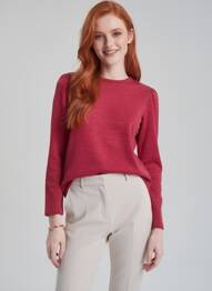 Pull stretch manches longues rouge TELMAIL femme