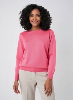 Pull coupe cintrée manches longues rose BLEU C BLEU femme