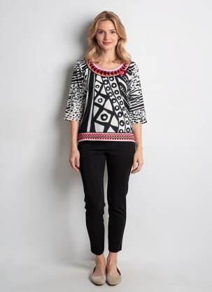 T-shirt manches 3/4 manches longues blanc OLIVIER PHILIPS femme