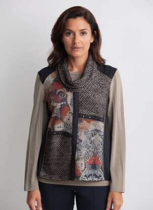Pull coupe cintrée manches longues marron BAGORAZ femme