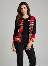 Gilet manches longues stretch rouge OLIVIER PHILIPS femme