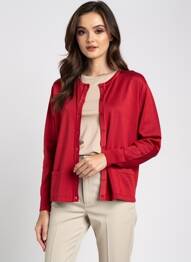 Gilet manches longues fermeture boutonnée sur le devant rouge GEVANA femme
