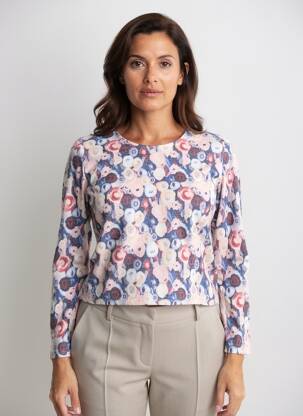 Pull coupe cintrée manches longues blanc GEVANA femme