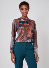 Pull coupe cintrée manches longues marron GEVANA femme